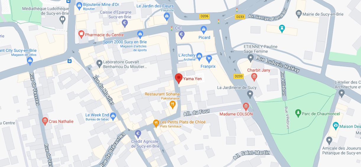 Plan d'accès restaurant Yama Yen 12 rue Guy Mocquet Sucy-en-Brie